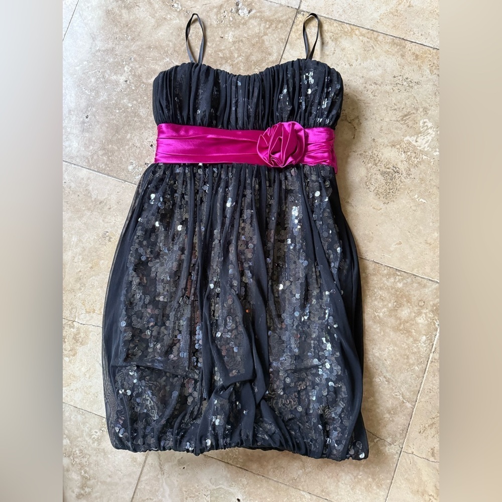 Jody Christopher girls strapless sequin dress excellent condition size 3 - Picture 8 of 11
